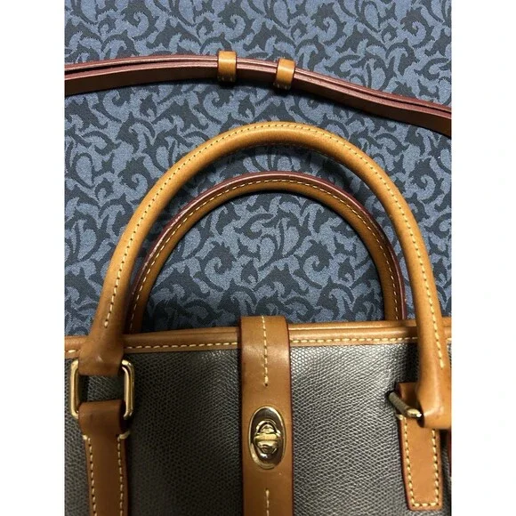 Dooney & Bourke Shelby Shopper Tote Gray Tan Leather Shoulder Bag Satchel Purse - Picture 15 of 16